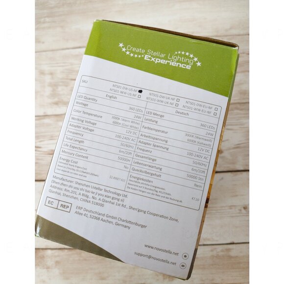 Novostella Dimmable LED Light Strip Kit New 20ft/6m Daylight White 360 LED 6000K - Picture 3 of 5